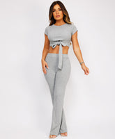 Crop-Tie-Top-Flare-Trousers-Rib-Loungewear-Set-Grey-1