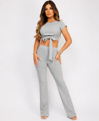 Crop-Tie-Top-Flare-Trousers-Rib-Loungewear-Set-Grey-2