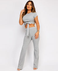 Crop-Tie-Top-Flare-Trousers-Rib-Loungewear-Set-Grey-4