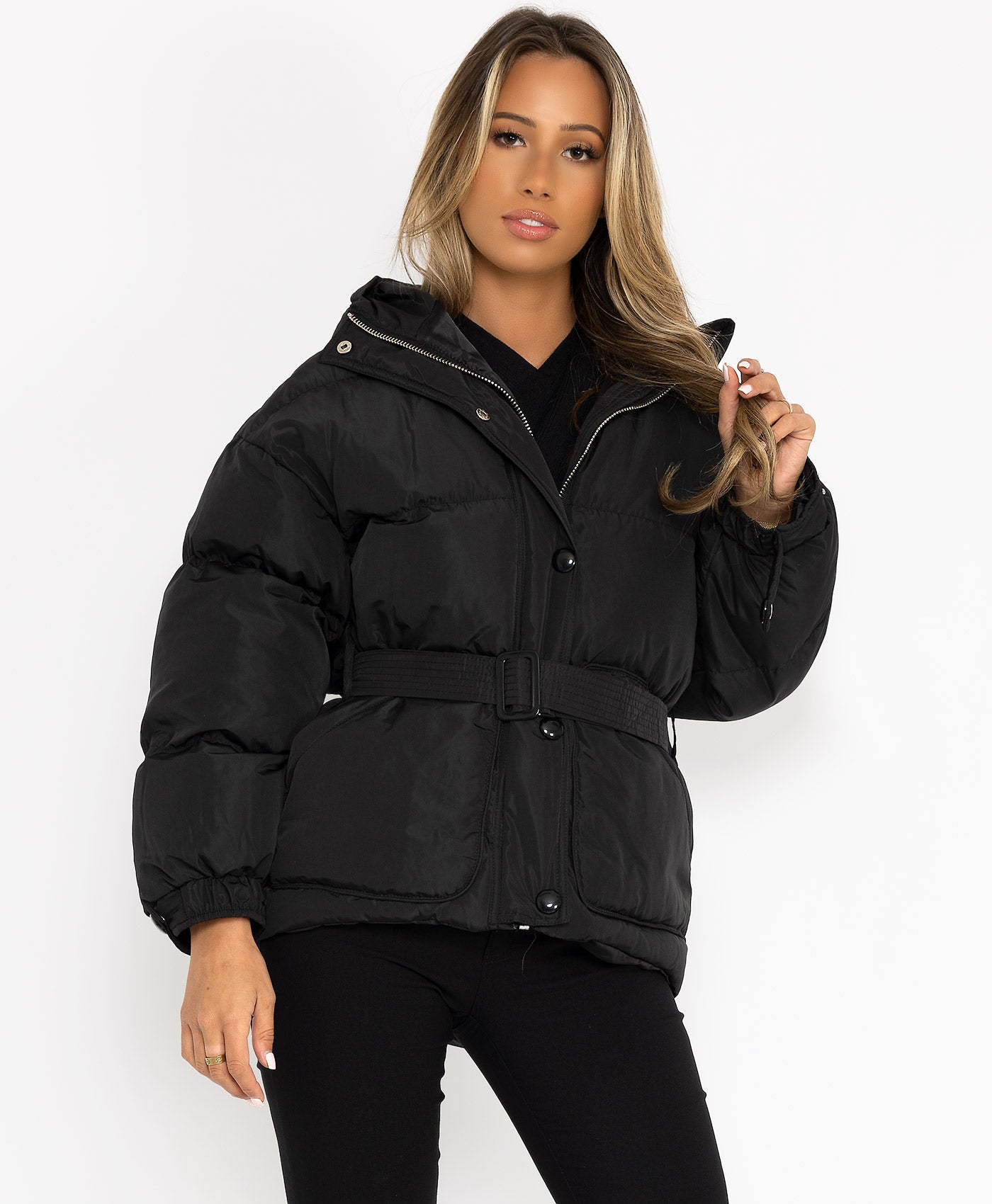 Black-Padded-Quilted-Oversized-Puffer-Duvet-Hooded-Jacket-1