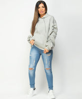 Grey-Oversize-Fit-Ruched-Sleeve-Hi-Lo-Hem-Hoodie-2