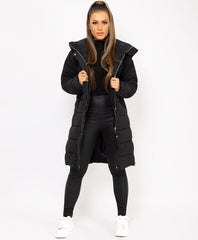 Black-Longline-Side-Zip-Long-Sleeve-Hooded-Puffer-Coat-Jacket-2