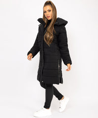 Black-Longline-Side-Zip-Long-Sleeve-Hooded-Puffer-Coat-Jacket-5