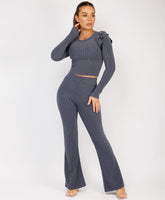 Ribbed-Frilled-Long-Sleeve-Skinny-Flare-Set-Airforce