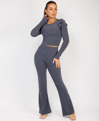 Ribbed-Frilled-Long-Sleeve-Skinny-Flare-Set-Airforce