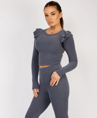 Ribbed-Frilled-Long-Sleeve-Skinny-Flare-Set-Airforce