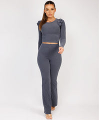 Ribbed-Frilled-Long-Sleeve-Skinny-Flare-Set-Airforce