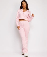 Cropped-Bootcut-Sweatshirt-And-Joggers-Tracksuit-Baby Pink-2