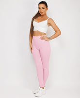 Ruffle-Shoulder-Sleeve-Ribbed-Set-Neon-Pink-1