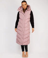 Longline-Chevron-Padded-Gilet-Bodywarmer-Pink-1