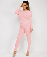 Satin-Puff-Sleeve-Ribbed-Set-Baby Pink-3