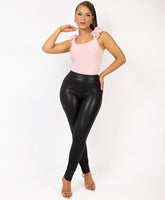 Satin-Puff-Sleeve-Ribbed-Set-Baby Pink-3