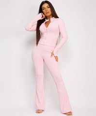 Long-Sleeve-Sport-Jacket-Flare-Leggings-Baby Pink-1