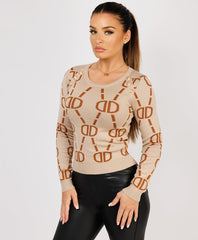 Ruffle-Shoulder-Sleeve-Ribbed-Set-Beige-3