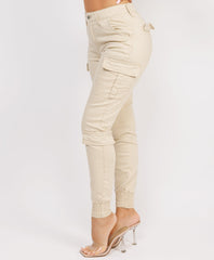 Ruffle-Shoulder-Sleeve-Ribbed-Set-Beige-3