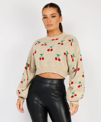 Cherry-Cropped-Knitted-Jumper-Beige-2