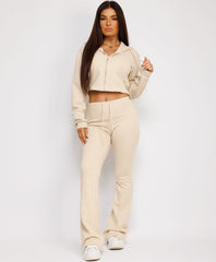 Cropped-Bootcut-Sweatshirt-And-Joggers-Tracksuit-Beige-2