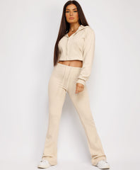 Cropped-Bootcut-Sweatshirt-And-Joggers-Tracksuit-Beige-1