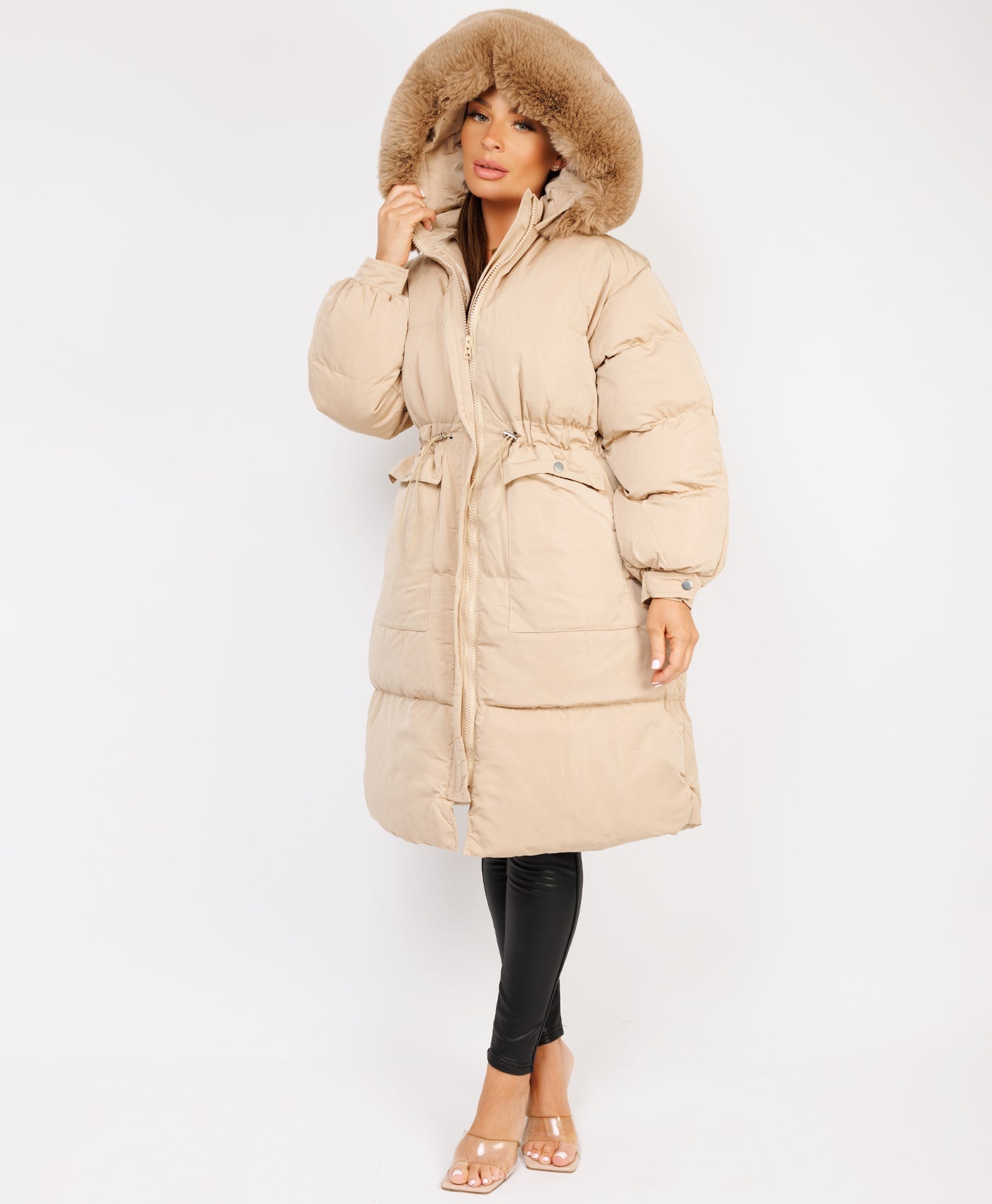 Beige-Premium-Faux-Fur-Tiered-Jacket-Coat-1