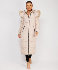 Longline-Duvet-Puffer-Coat-Biege-2