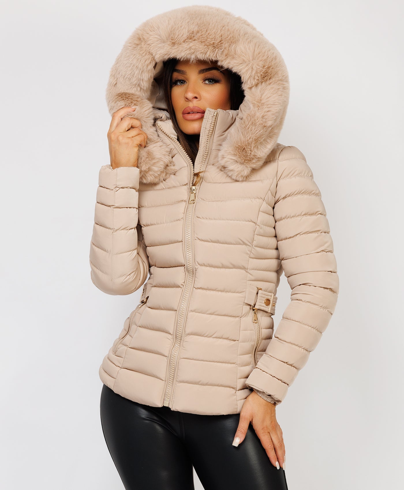 Beige-Premium-Faux-Fur-Tiered-Jacket-Coat-2