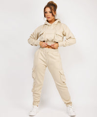 Zipped-Hooded-Loungewear-Set-Beige-2