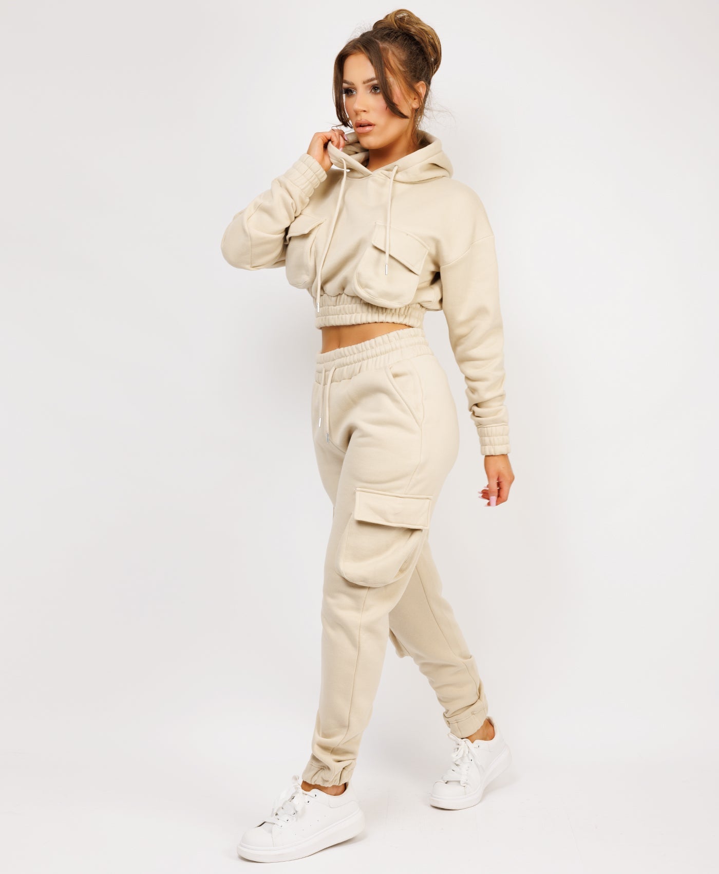 Zipped-Hooded-Loungewear-Set-Beige-3
