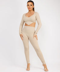 Beige-Ribbed-Asymmetric-Hem-Loungewear-Set8