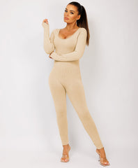 Beige-Elastic-Ribbed-Long-Sleeve-Butt-Lift-Jumpsuit6