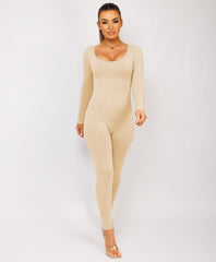 Beige-Elastic-Ribbed-Long-Sleeve-Butt-Lift-Jumpsuit8
