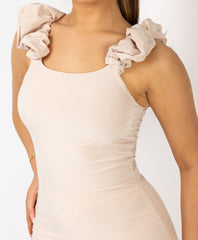 Satin-Puff-Sleeve-Ribbed-Set-Beige-1