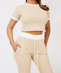 Satin-Puff-Sleeve-Ribbed-Set-Beige-1