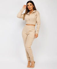 Zipped-Hooded-Loungewear-Set-Beige-3