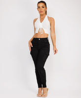 Ruffle-Shoulder-Sleeve-Ribbed-Set-Black-3