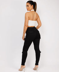 Ruffle-Shoulder-Sleeve-Ribbed-Set-Black-6