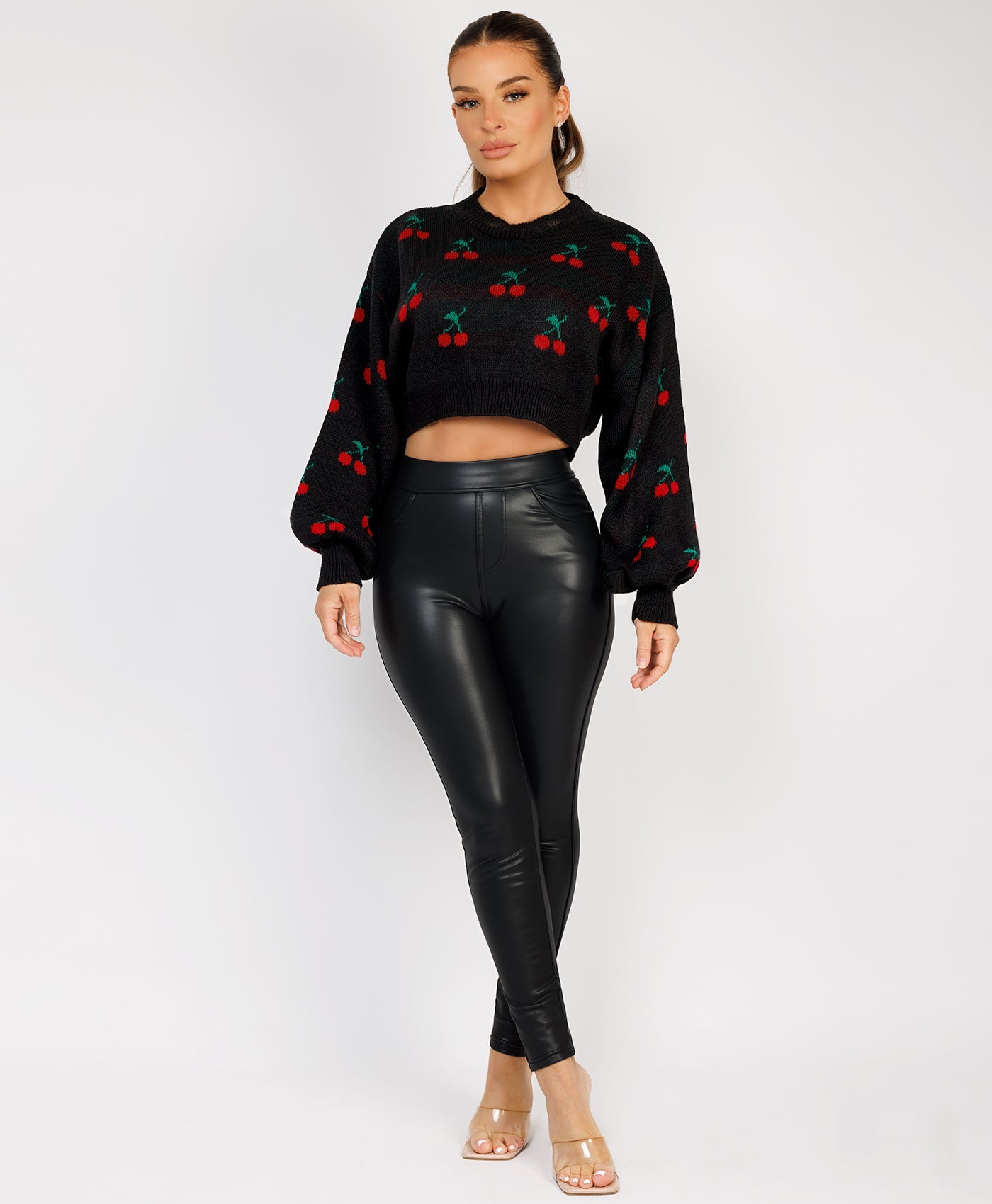 Cherry-Cropped-Knitted-Jumper-Black-1
