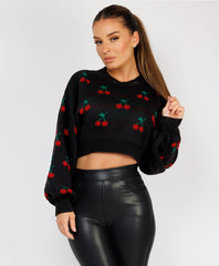 Cherry-Cropped-Knitted-Jumper-Black-2