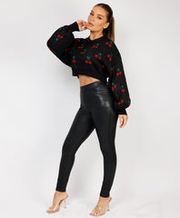 Cherry-Cropped-Knitted-Jumper-Black-3