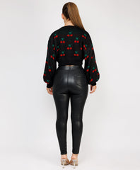 Cherry-Cropped-Knitted-Jumper-Black-4