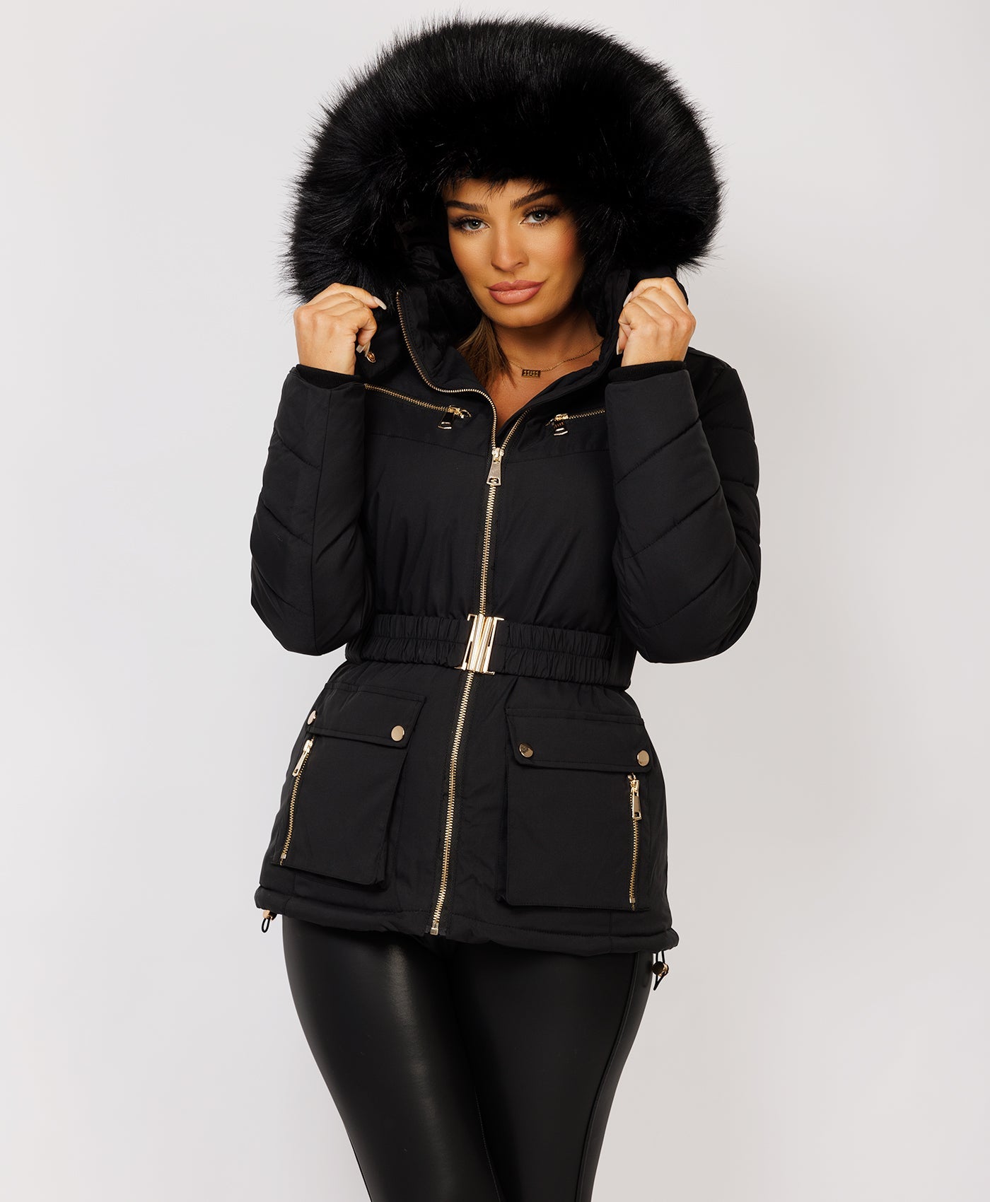 Black-Premium-Faux-Fur-Tiered-Jacket-Coat-1