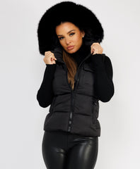 Black-Premium-Faux-Fur-Tiered-Jacket-Coat-3