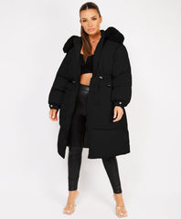 Black-Premium-Faux-Fur-Tiered-Jacket-Coat-2