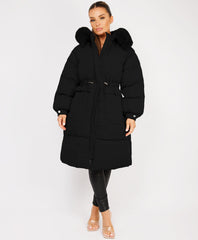 Black-Premium-Faux-Fur-Tiered-Jacket-Coat-3