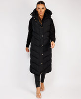 Longline-Chevron-Padded-Gilet-Bodywarmer-Black-1