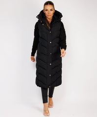 Longline-Chevron-Padded-Gilet-Bodywarmer-Black-1