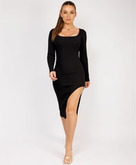 Spaghetti-Strap-Ruched-Padded-Cup-Mini-Dress-Black-4