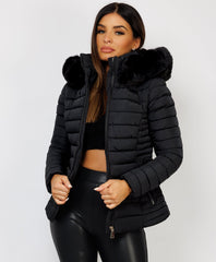 Black-Premium-Faux-Fur-Tiered-Jacket-Coat-4