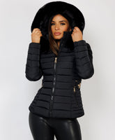 Black-Premium-Faux-Fur-Tiered-Jacket-Coat-2