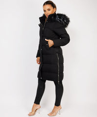 Black-Premium-Faux-Fur-Tiered-Jacket-Coat-4