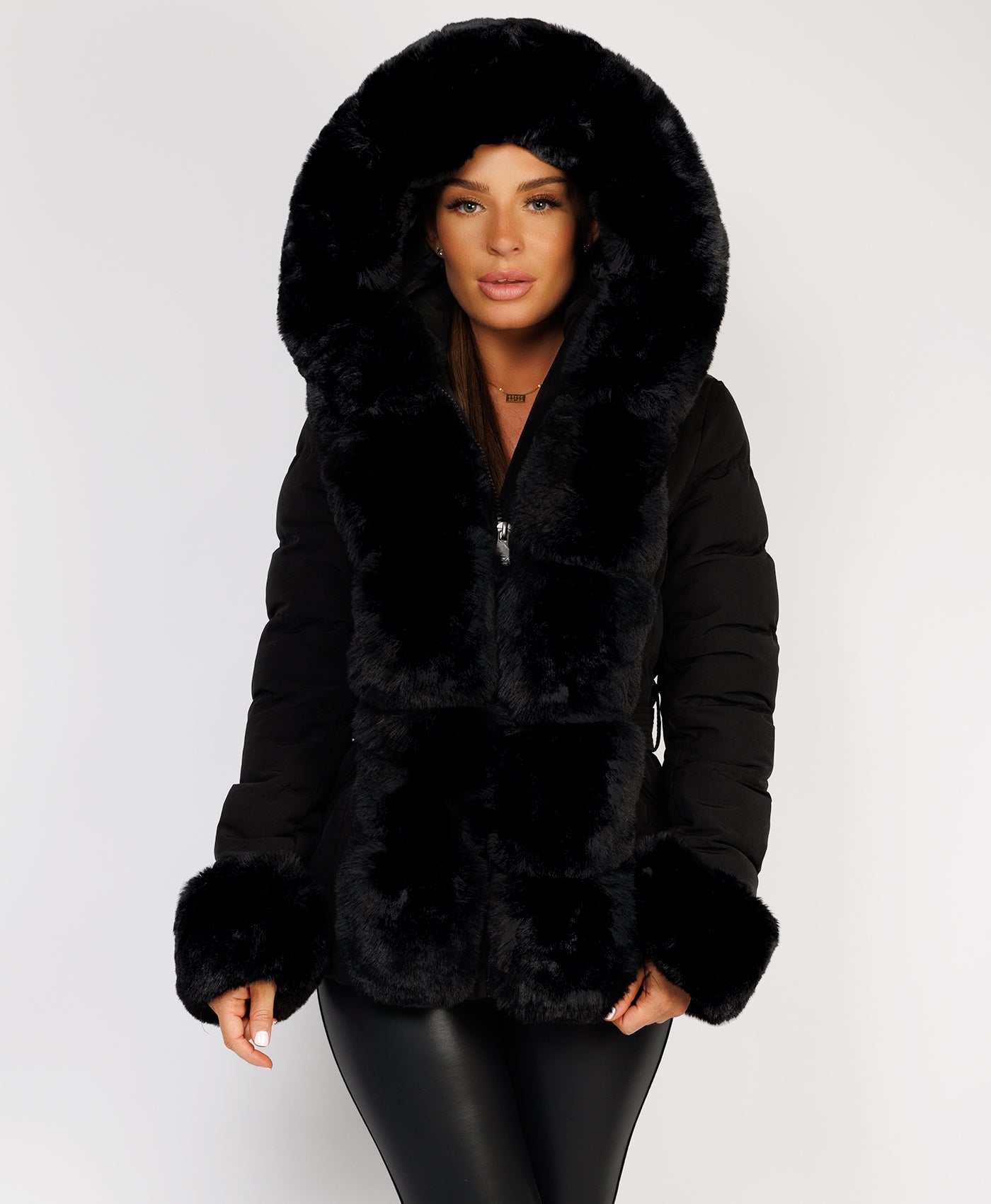 Black-Premium-Faux-Fur-Tiered-Jacket-Coat-1